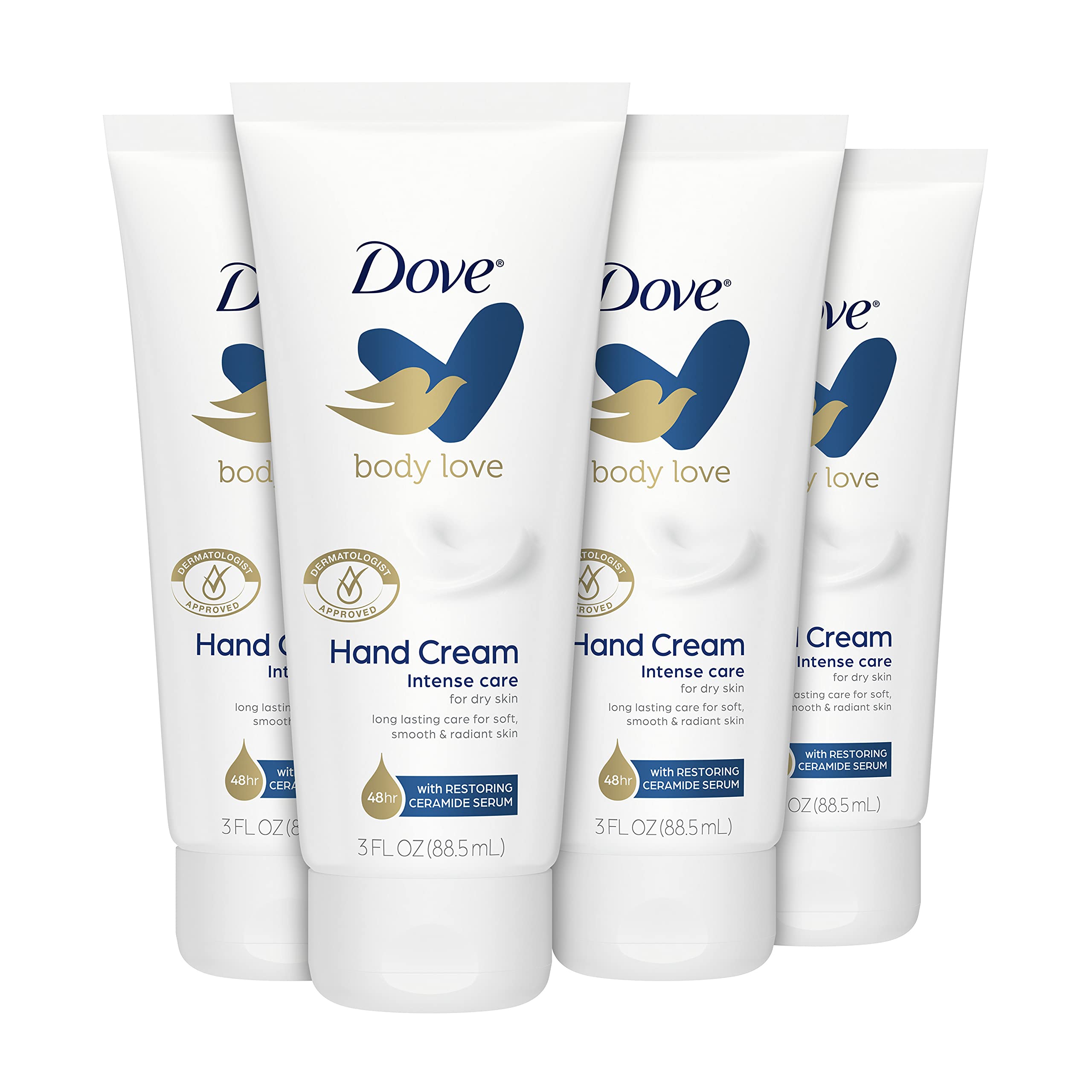 Dove Body Love Moisturizing Hand Cream for Rough or Dry Skin Intense Care Softens & Smoothes, 12 Oz